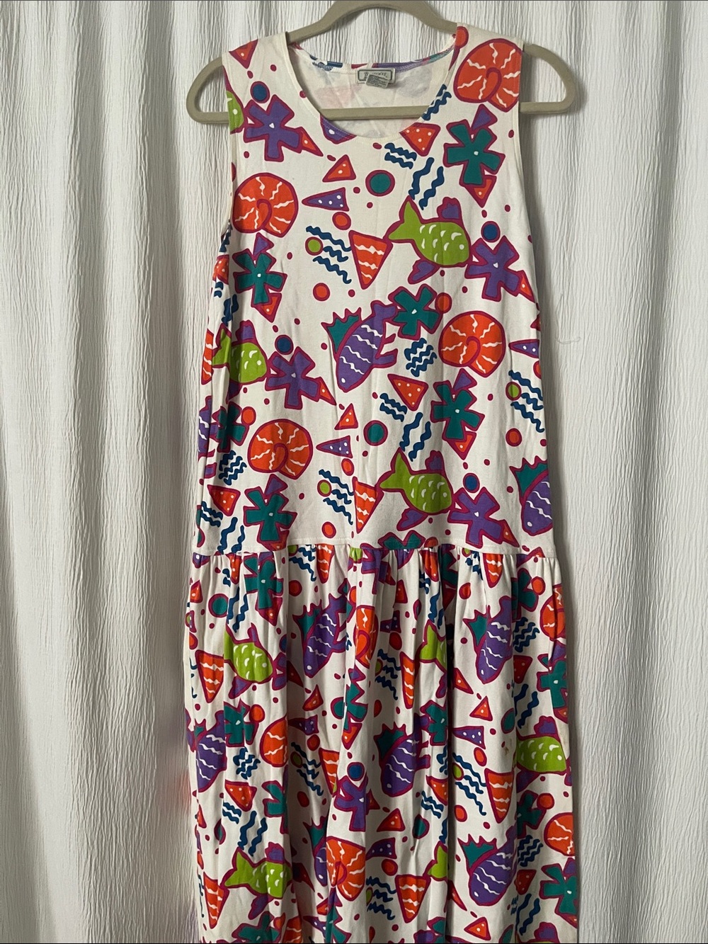 Colorful Abstract Print Sleeveless Maxi Dress